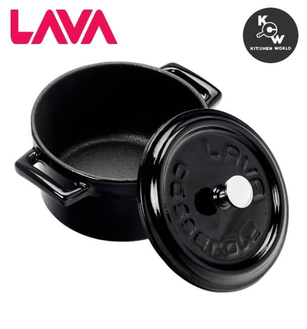 หม้อตุ๋นเหล็กหล่อขนาดเล็ก Lava Y TC 10 K2 BL ขนาด 10 ซม. สีดำ